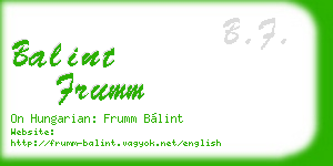 balint frumm business card